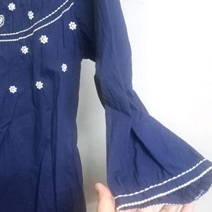 Navy Blue Cotton Top