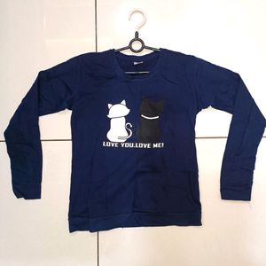 BELLEBIRD NAVY BLUE COTTON TSHIRT