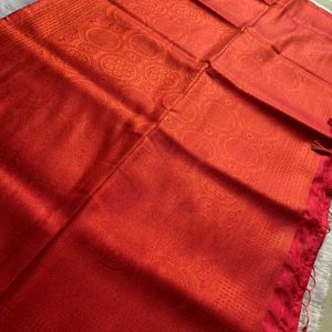 Brand New Red Soft Silk Saree With Blouse Piece