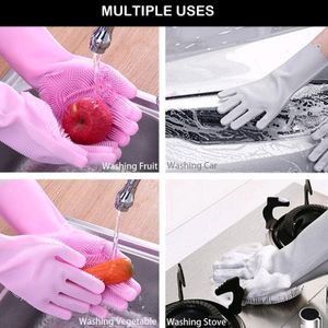 DISHWASHING GLOVES WITH SCRUBBER