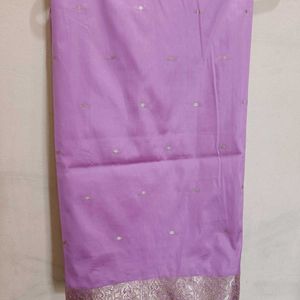 Silver Border Saree With Blouse