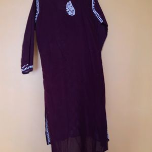 Brown Thread Work Kurta