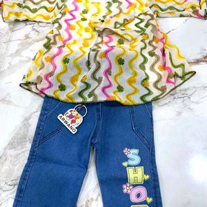 👼KID'S Jeans Top Set For 1-2 Years Baby.