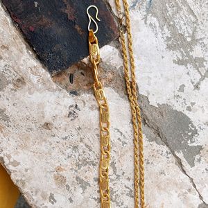 Golden Chain And Bracelet Set Combo