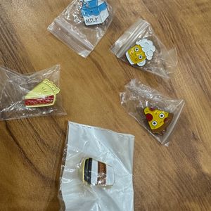 Pizza Coffee And Food Items Pins Brooches