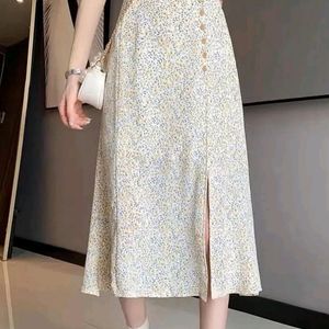 Floral Print A Line Skirt