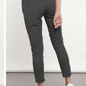 pinstripe black trousers