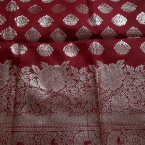 Maroon Silver Stone Saree