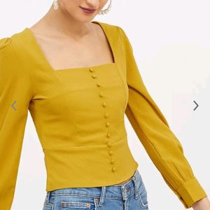 Mustard Blouson CROP TOP