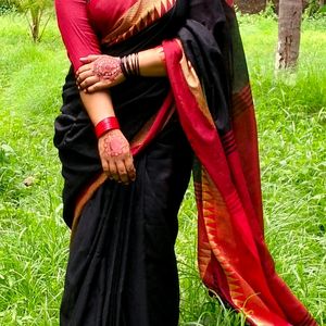 Black And Red Saree