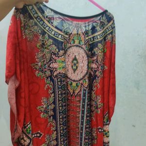 Red Kaftan Top For Women