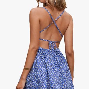 Backless Floral Dress