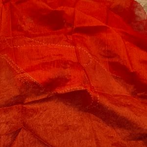 Red Colour Net Saree