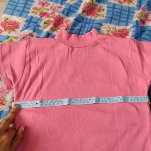 Pink Ribbed Crop Top Size XS