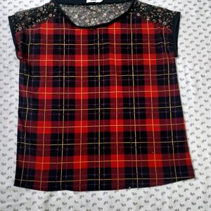 Black And Red Check Top