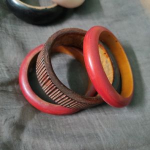 Assorted Colorful Wooden Bangles