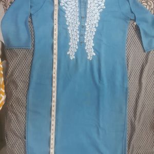 Denim Embroidery Kurta