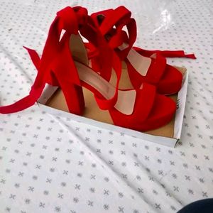 Red Velvel 6 Inches Heel