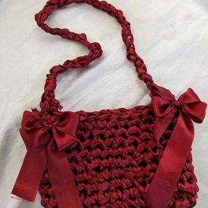 Handmade Ribbon Crochet  Bag Pinterest Inspired