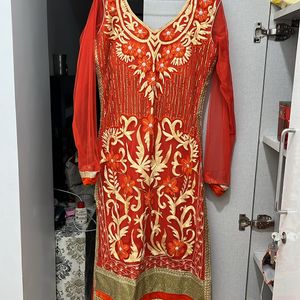 Heavy Both Side Work Long Designer Kurti For 38-40