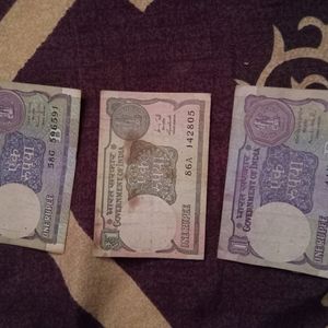 Very Rare Old Two Rupee 3 Notes With One Rupe