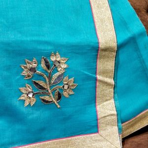 Supernet Blue Saree