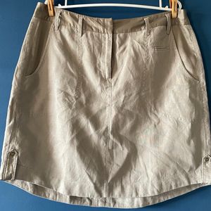 Tan Skirt With Shining Border 5 Pockets