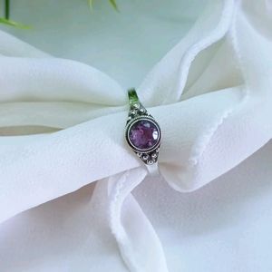 Pure Silver Ring With Amethyst