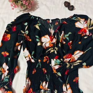 Black Floral Top