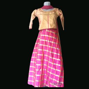 Cold Shoulder Lehenga For Girls