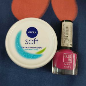 Nivea Cream Ke Sath Elle18 Pink Nail Paint Free