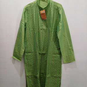 Silk Kurta Chudidar Set (Green)