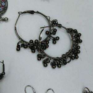 Earings Oxidised = 8set + 2nosepins