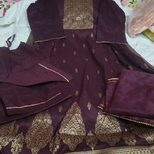 Banarasi Suit With Organza Dupatta