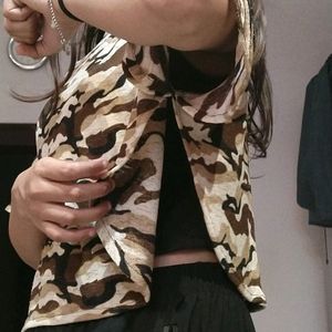 Army Print Crop Top