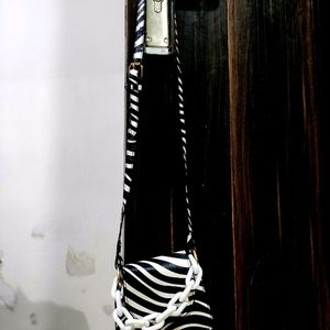 Mini Black And White Sling Bag