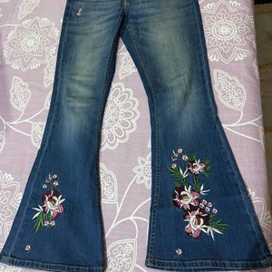 Faballey Embroided Bootcut Jean