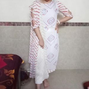 Bandhej Print Kurta With Dupatta