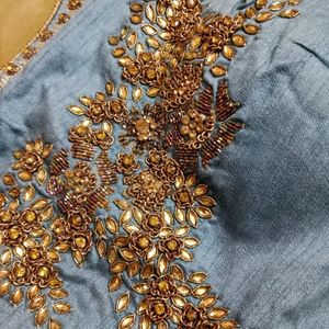 Blue  Zari Work  Blouse