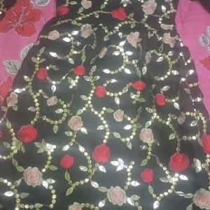 Black Colour Suit With Floral Print