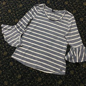 Striped Frill Top