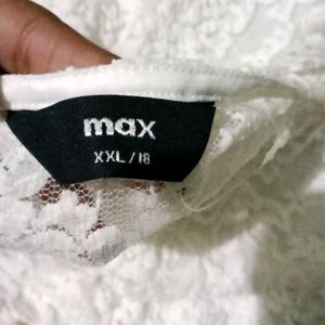 Max, White Colour Net Sweatshirt