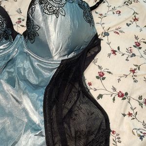 y2k baby blue corset