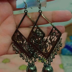 Long Black Earrings