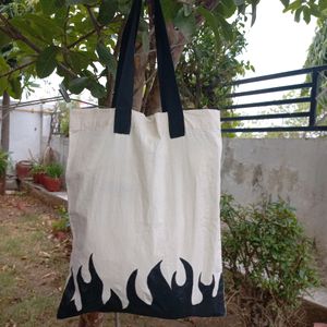 New Black Flames Tote Bag