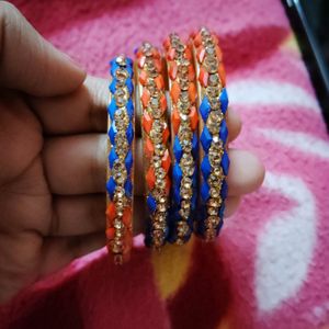 Beautiful Blue Orange Bangles