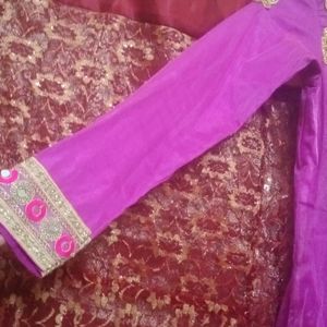 Beautiful Magenta Colour Long Gown With  Duppta