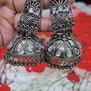 Silver Oxidized Earring