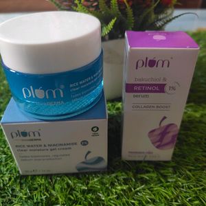 Plum Rice Water Gel Cream & Retinol Serum Combo