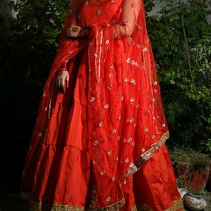 Red Tired  Anarkali  Karwachauth Dress